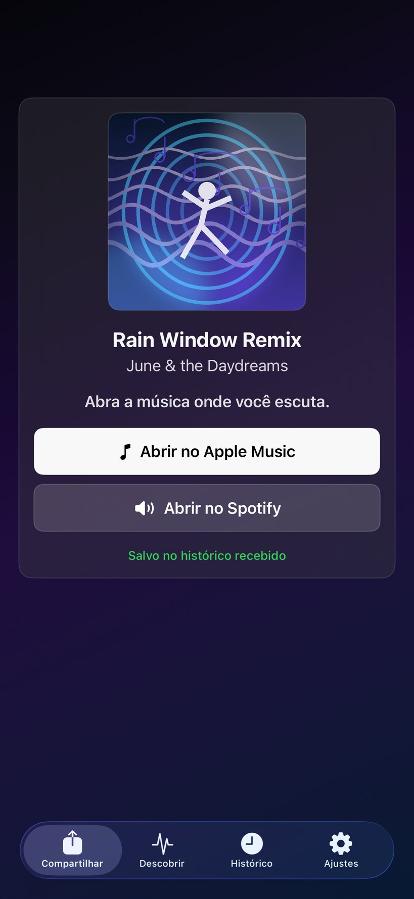 Tela do Audolio com opções do Apple Music e Spotify.